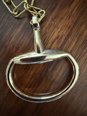 Gold Tone Equestrian Stirrup Keychain Pendant